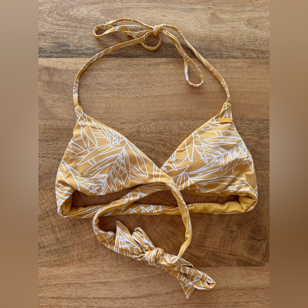Roxy Palm Leaf Print Bikini Top – Size Small